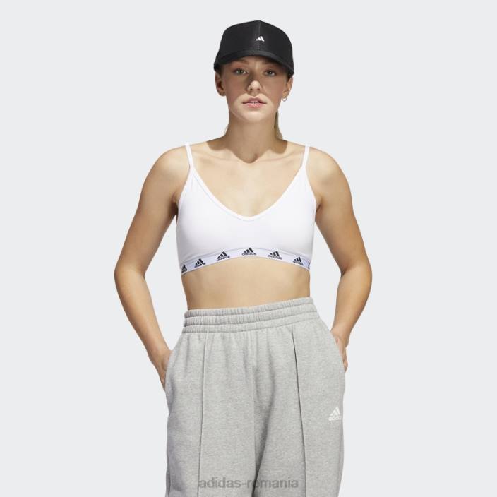 Adidas sutien alb de susținere a luminii pură adidas femei alb negru 2JBN23763