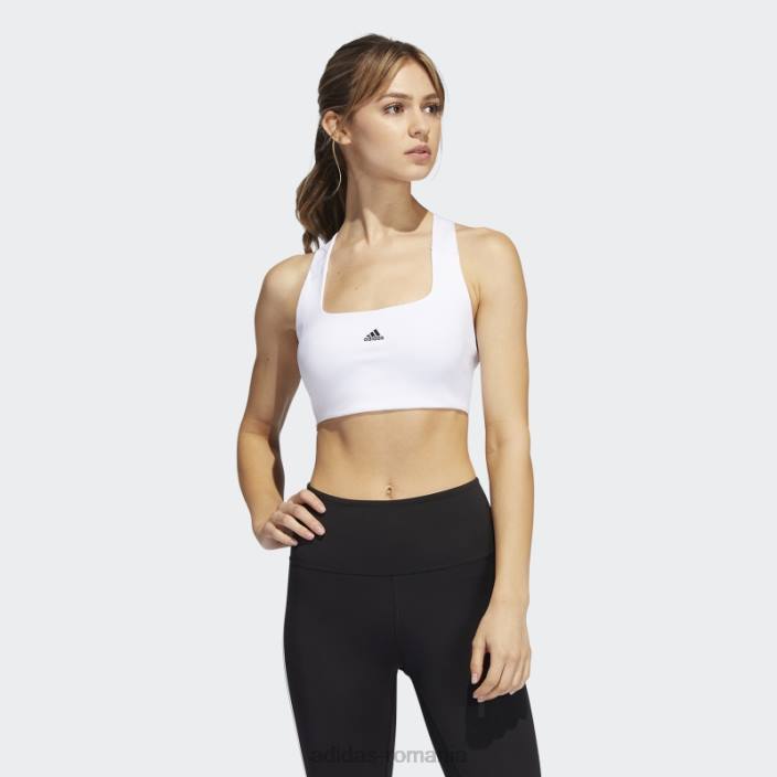 Adidas sutien alb de susținere medie pentru antrenament powerimpact adidas femei alb negru 2JBN23751