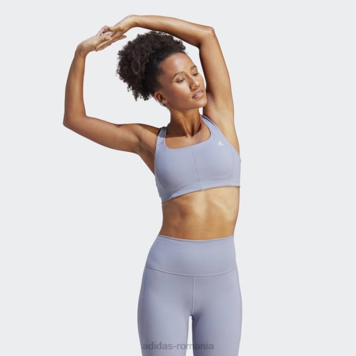 Adidas sutien cu suport mediu coreflow violet argintiu adidas femei violet argintiu/zori argintii 2JBN23721