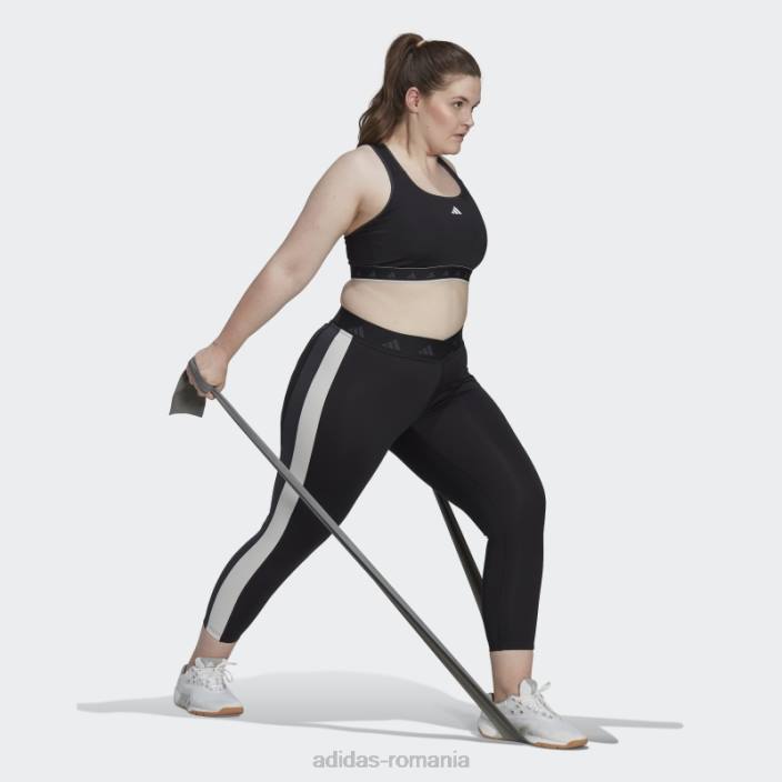 Adidas sutien de antrenament techfit negru hyperglam powerreact cu suport mediu (mărime plus) femei alb negru 2JBN23242