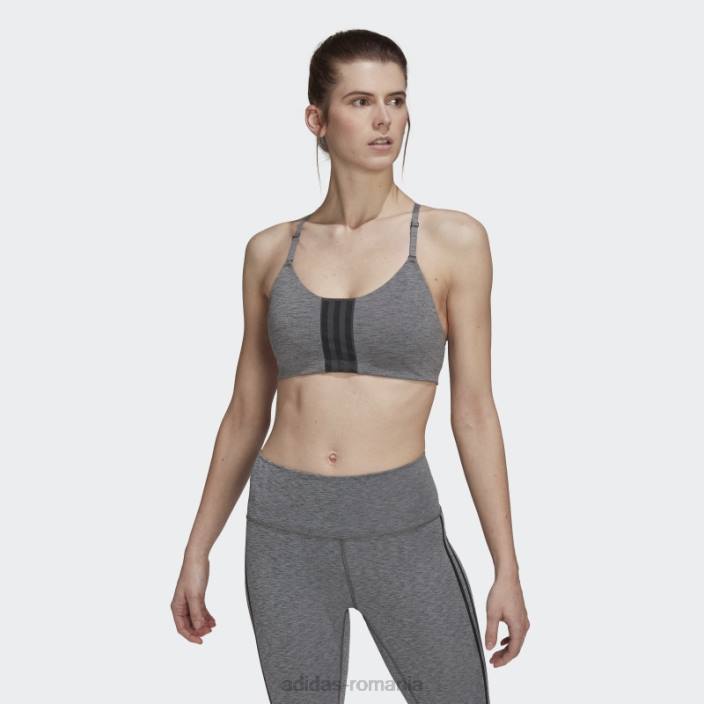 Adidas sutien de susținere ușoară pentru antrenament cu aeroimpact gri închis, ericiu femei gri închis negru/negru 2JBN23737