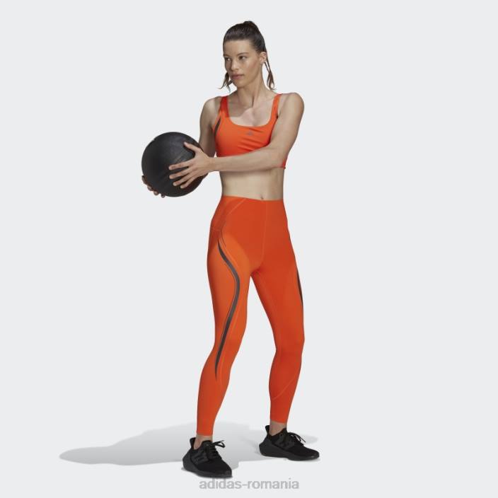Adidas sutien hiit portocaliu powerimpact luxe antrenament cu suport mediu femei portocaliu/carbon 2JBN23735