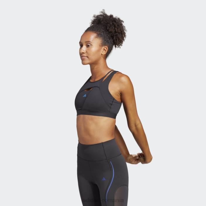 Adidas sutien negru powerimpact luxe cu suport mediu femei negru/albastru met 2JBN23800