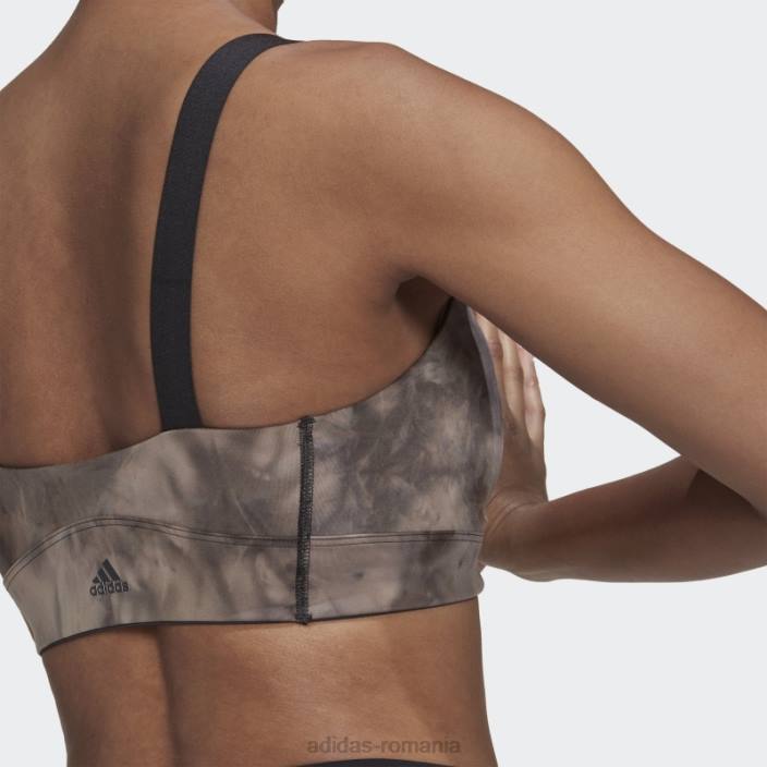Adidas sutien pământ de susținere a luminii pentru studio de yoga din aluminiu femei aluminiu/carbon 2JBN23752