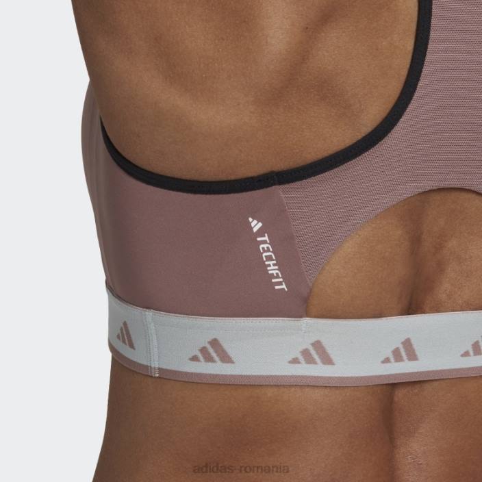 Adidas sutien techfit cu susținere medie violet hyperglam powerreact femei violet/albastru/alb 2JBN23717