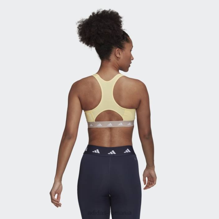 Adidas sutien techfit galben powerreact de antrenament cu suport mediu femei galben/gri 2JBN23806