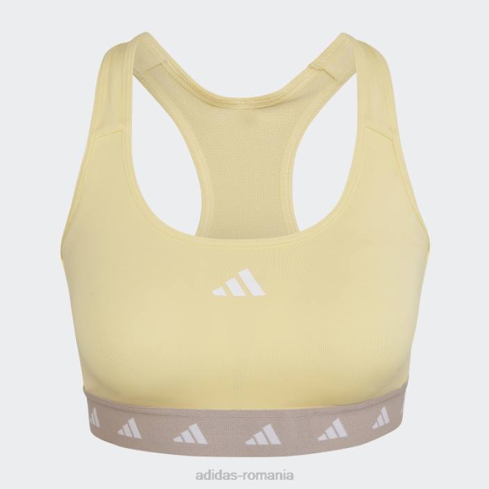 Adidas sutien techfit galben powerreact de antrenament cu suport mediu femei galben/gri 2JBN23806