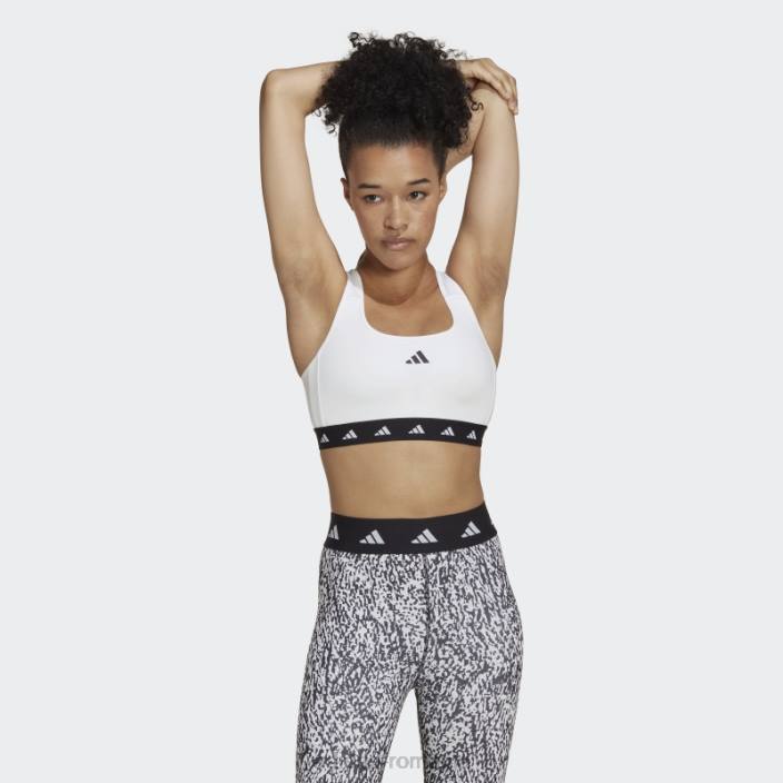 Adidas sutien techfit powerreact de antrenament cu suport mediu alb adidas femei alb negru 2JBN23802