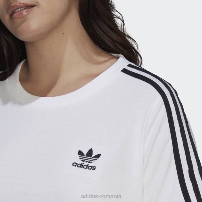 Adidas Tricou adicolor classics cu 3 dungi (plus marime) alb femei alb 2JBN22652