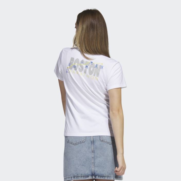 Adidas Tricou alb cu hartă maratonul Boston 2023 adidas femei alb 2JBN22791