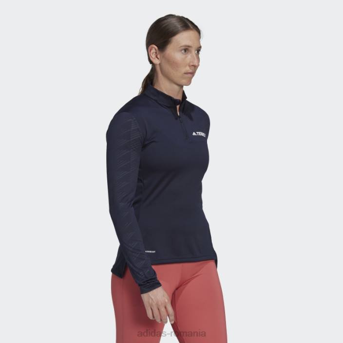Adidas Tricou cu jumătate de fermoar multiplu ink terrex femei cerneală 2JBN22690