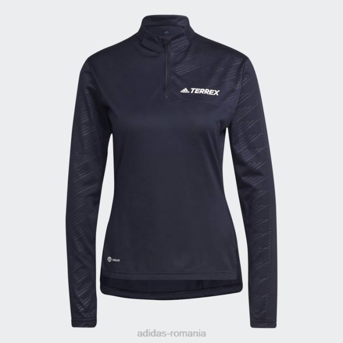 Adidas Tricou cu jumătate de fermoar multiplu ink terrex femei cerneală 2JBN22690
