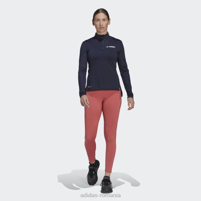 Adidas Tricou cu jumătate de fermoar multiplu ink terrex femei cerneală 2JBN22690