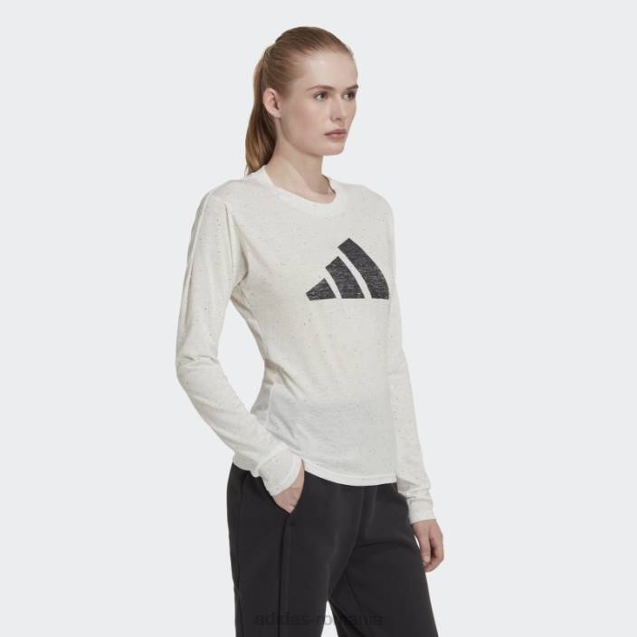 Adidas Tricou cu mânecă lungă pentru viitorii icoane winners 3.0, alb melange femei melange alb 2JBN22556
