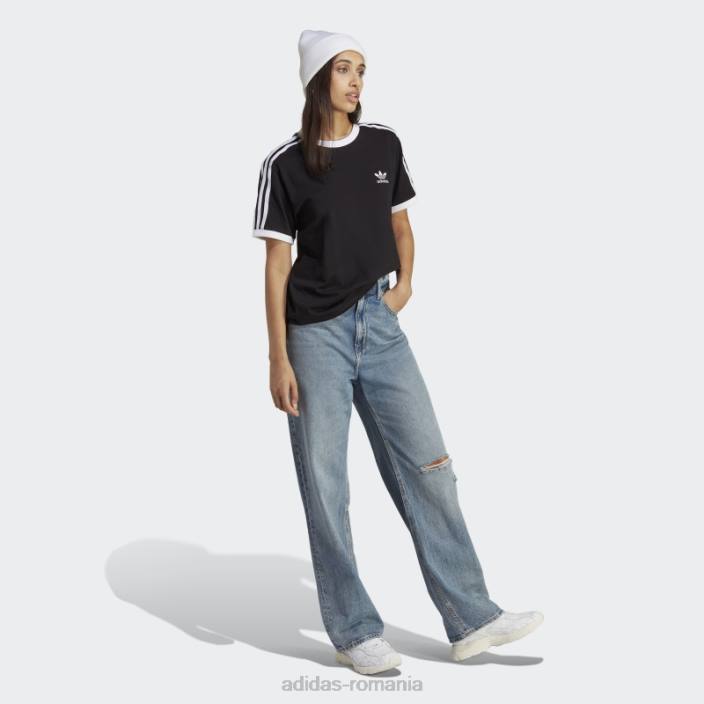 Adidas Tricou negru cu 3 dungi adicolor classics adidas femei negru 2JBN22442