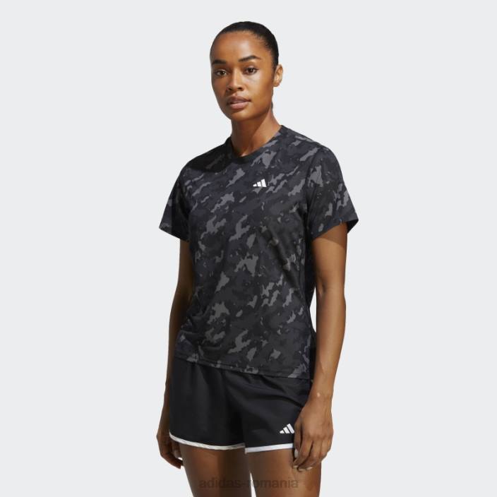 Adidas deține un tricou negru pentru alergare camo femei negru 2JBN22874