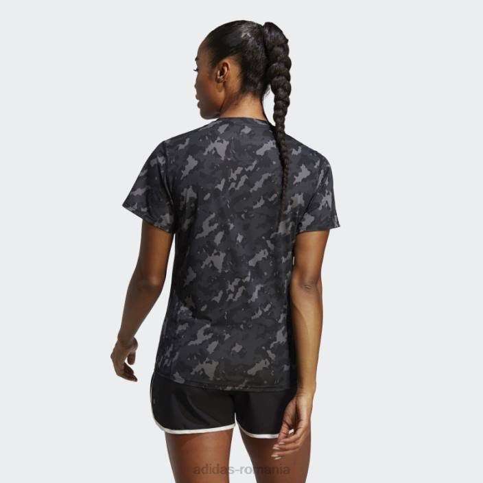 Adidas deține un tricou negru pentru alergare camo femei negru 2JBN22874