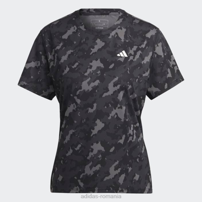 Adidas deține un tricou negru pentru alergare camo femei negru 2JBN22874
