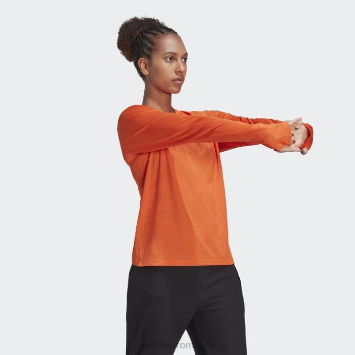 Adidas făcut pentru a fi refăcut alergare tricou cu mânecă lungă portocalie adidas femei portocale 2JBN22602