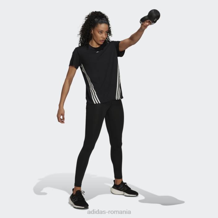 Adidas icoane tren tricou tricou negru femei alb negru 2JBN22622