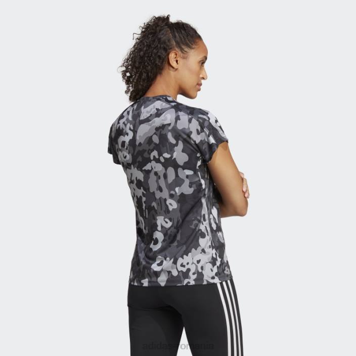 Adidas negru aeroready tren essentials branding minimal tricou cu imprimeu floral cu decolteu în V adidas femei negru/mgh gri solid/alb 2JBN22821
