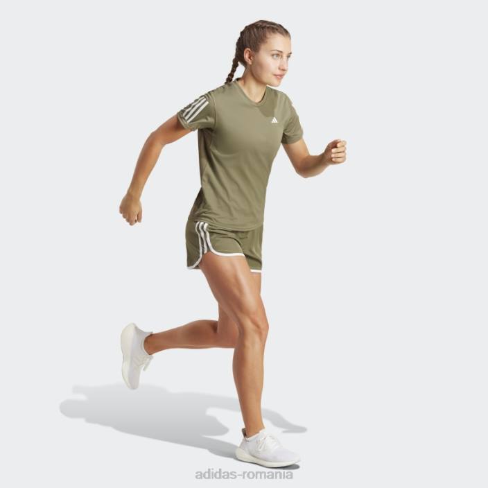 Adidas olive deține tricou-ul de alergare femei măsline 2JBN22444
