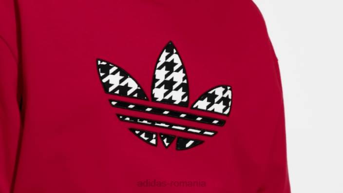 Adidas scarlet originals houndstooth trefoil infill tee femei stacojiu 2JBN22457