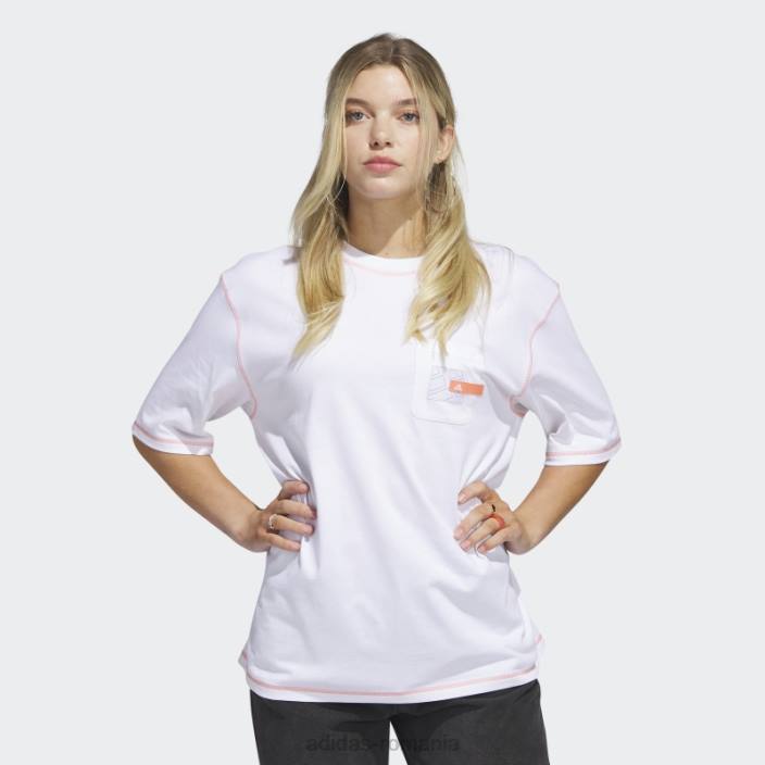 Adidas sport statement boyfriend buzunar tricou alb adidas femei alb 2JBN22692