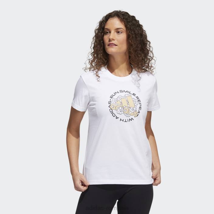 Adidas tricou alb al modului de alergare femei alb 2JBN22552