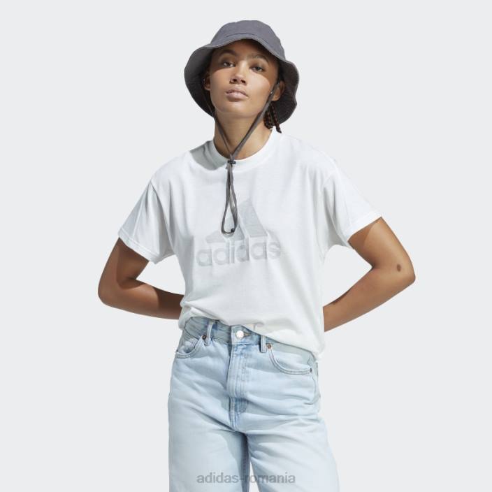 Adidas tricou alb melange fashion future icons winners 3.0 femei alb melange/gri 2JBN22803