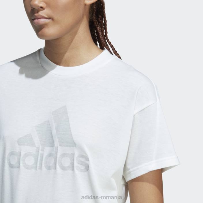 Adidas tricou alb melange fashion future icons winners 3.0 femei alb melange/gri 2JBN22803