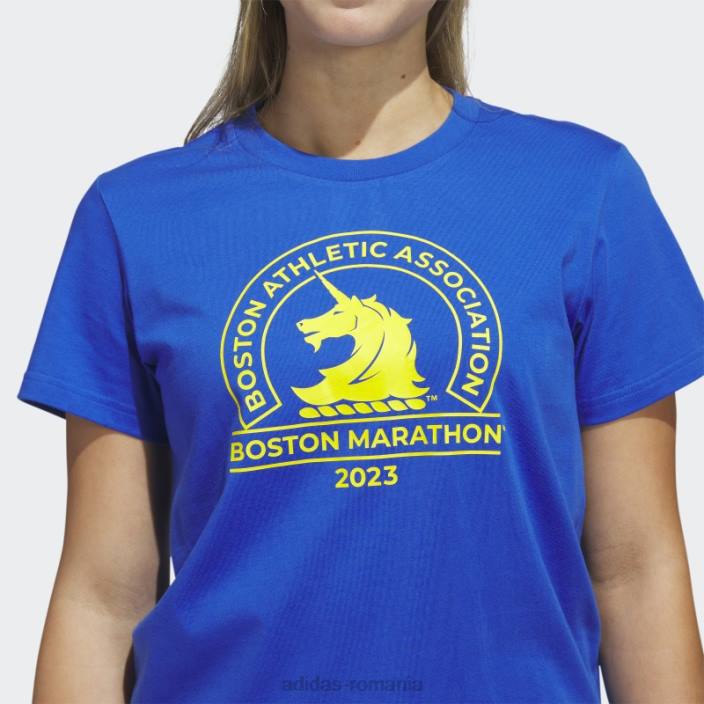 Adidas tricou cu logo boston marathon 2023 albastru adidas femei albastru 2JBN22752