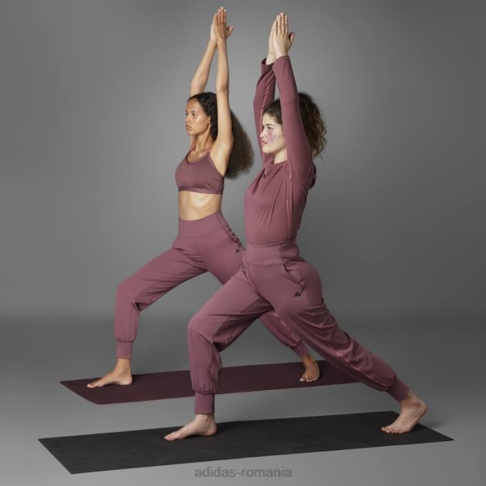 Adidas tricou cu mânecă lungă, authentic balance yoga, burgundy femei Burgundia 2JBN22804