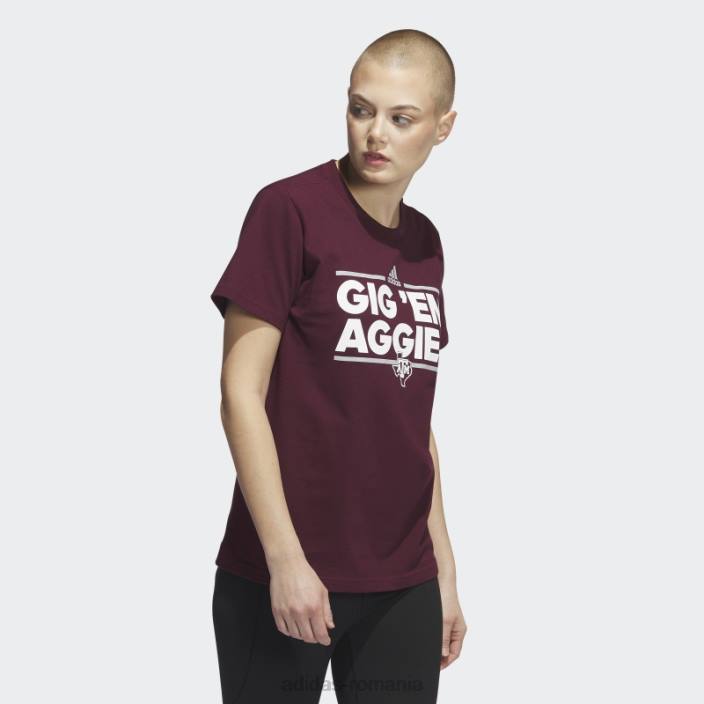 Adidas tricou cu mânecă scurtă pentru jucător de joc maro femei maroon/ncaa-tam-741-2 2JBN22856
