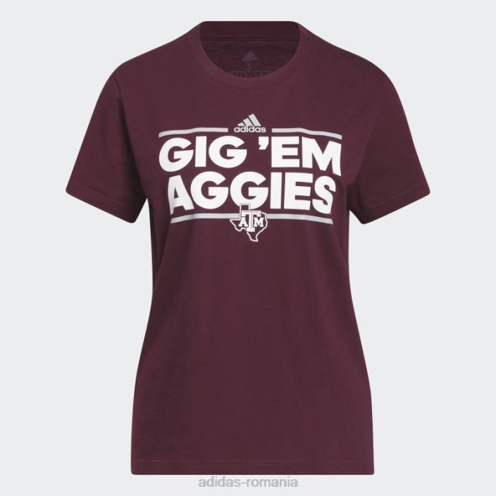 Adidas tricou cu mânecă scurtă pentru jucător de joc maro femei maroon/ncaa-tam-741-2 2JBN22856