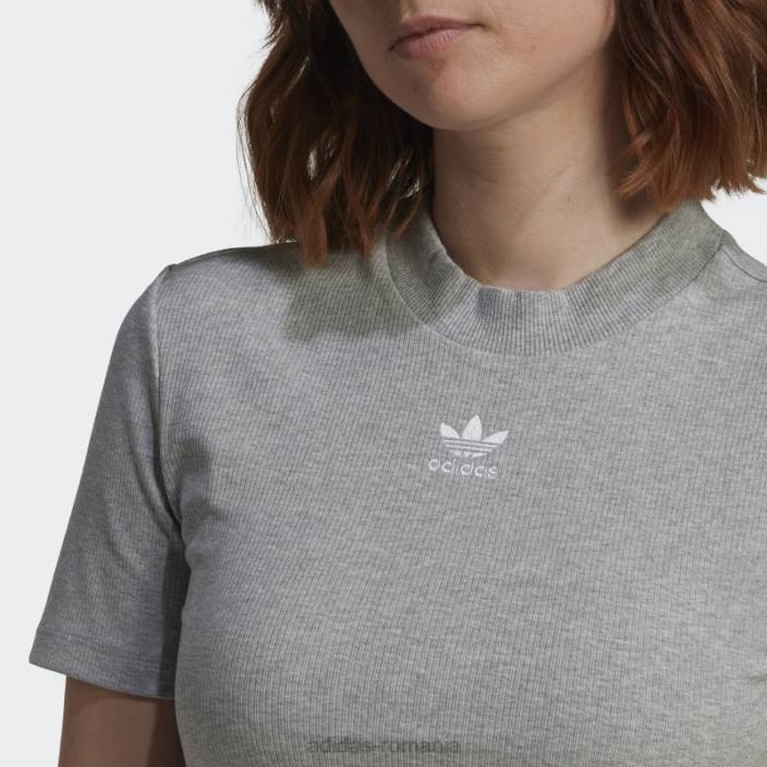 Adidas tricou decupat cu coaste adicolor essentials gri mediu adidas femei gri mediu 2JBN22647