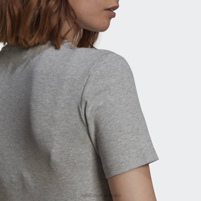 Adidas tricou decupat cu coaste adicolor essentials gri mediu adidas femei gri mediu 2JBN22647