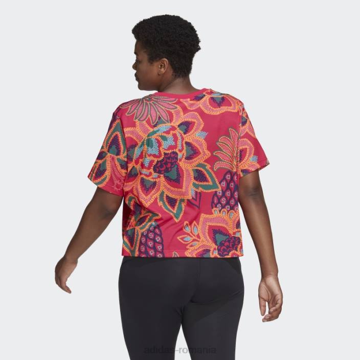 Adidas tricou grafic berry farm rio (marime plus) adidas femei fructe de pădure/aplicație portocalie 2JBN22707