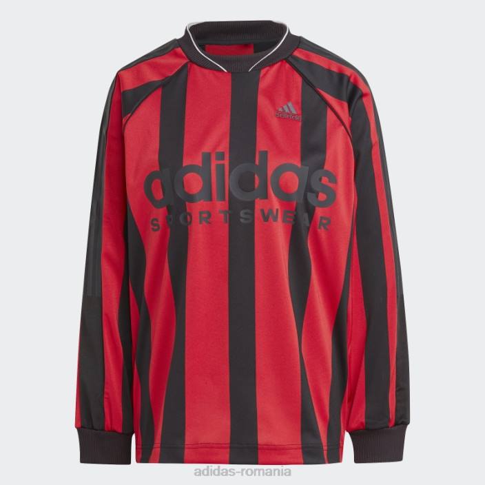 Adidas tricou jacquard cu maneca lunga negru adidas femei negru/stacojiu/alb 2JBN22806