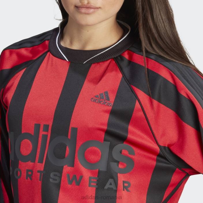 Adidas tricou jacquard cu maneca lunga negru adidas femei negru/stacojiu/alb 2JBN22806
