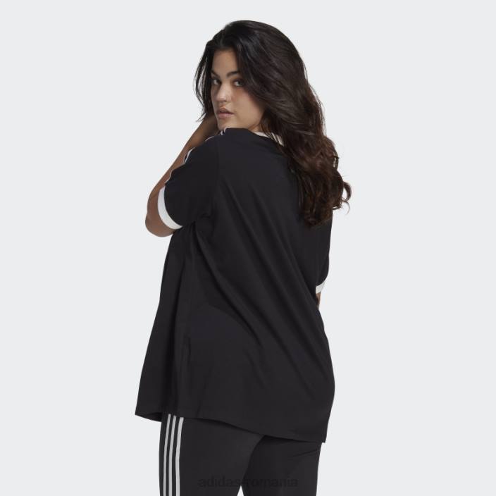 Adidas tricou negru adicolor classics cu 3 dungi (plus mărime) femei negru 2JBN22498