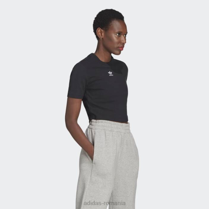 Adidas tricou negru adicolor essentials decupat cu coaste adidas femei negru 2JBN22959