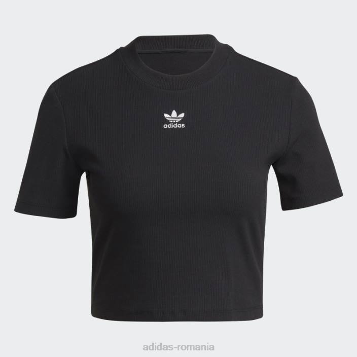 Adidas tricou negru adicolor essentials decupat cu coaste adidas femei negru 2JBN22959
