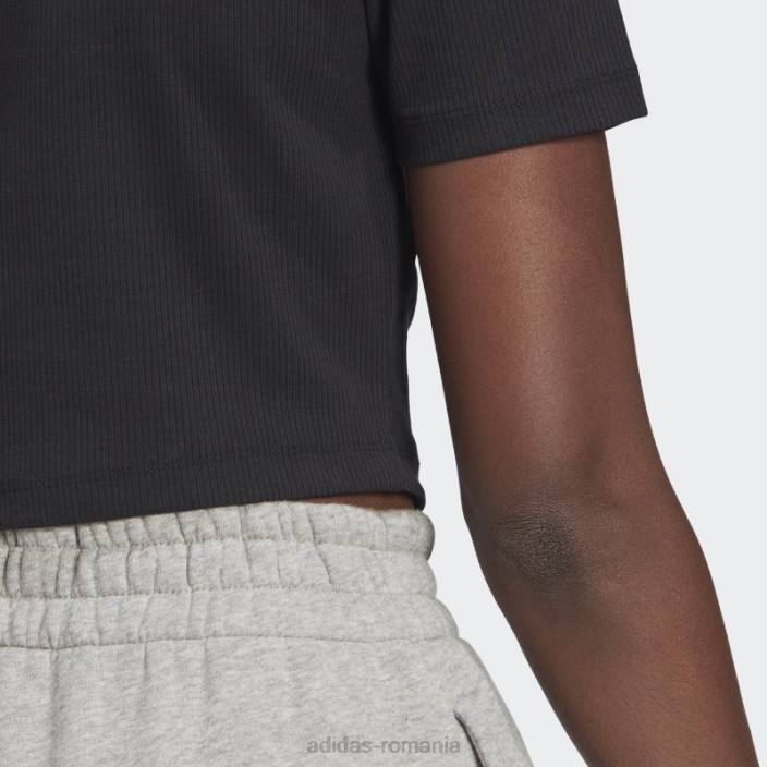 Adidas tricou negru adicolor essentials decupat cu coaste adidas femei negru 2JBN22959