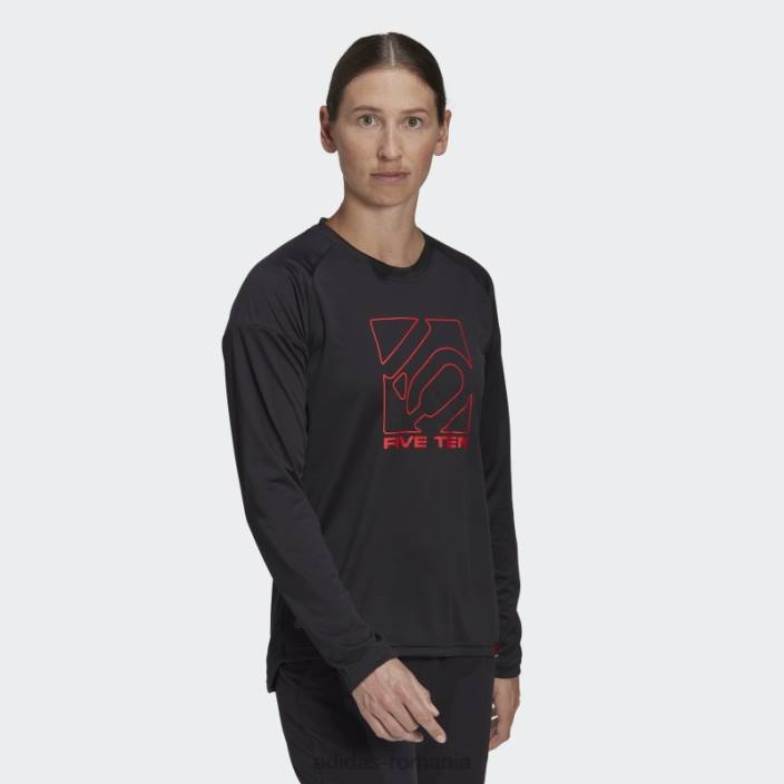 Adidas tricou negru cinci zece cu mânecă lungă femei negru 2JBN22894