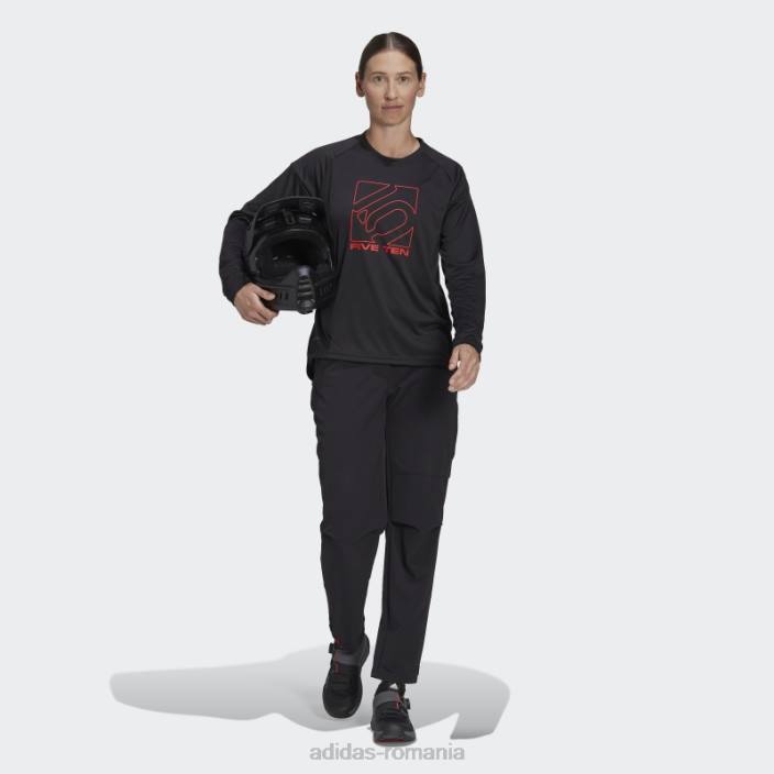 Adidas tricou negru cinci zece cu mânecă lungă femei negru 2JBN22894