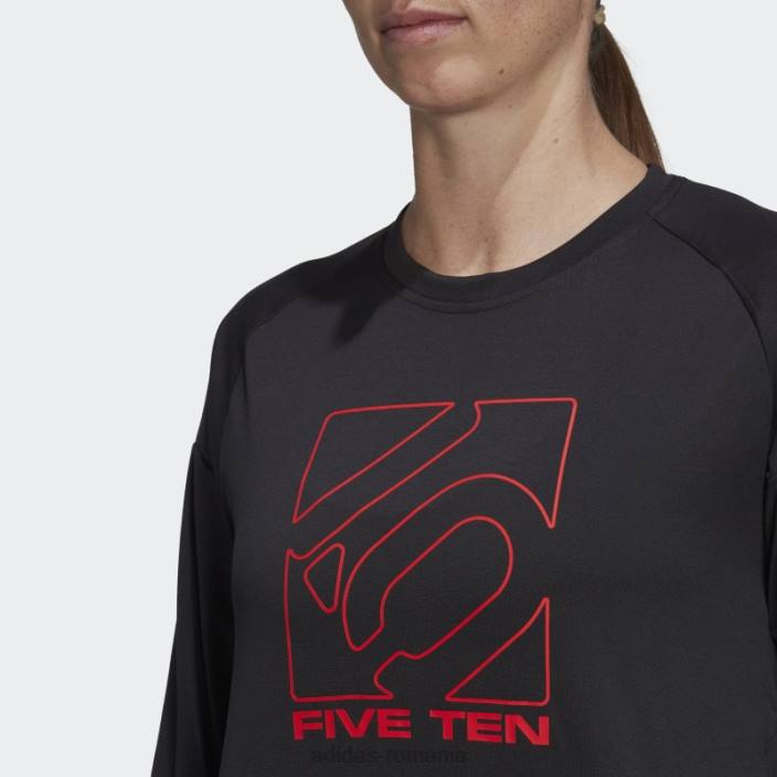 Adidas tricou negru cinci zece cu mânecă lungă femei negru 2JBN22894