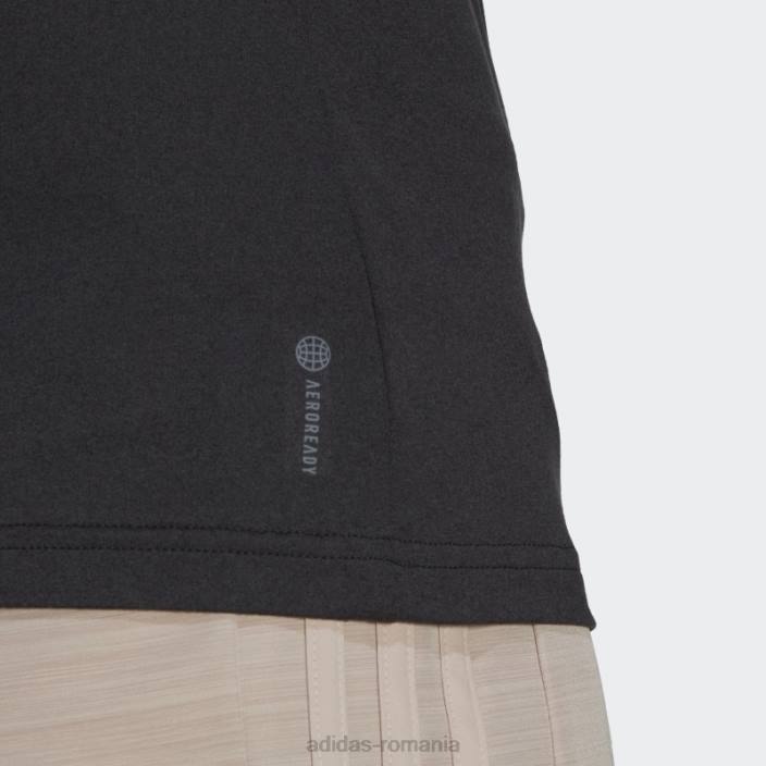 Adidas tricou negru cu decolteu în V cu branding minimal femei negru 2JBN22756