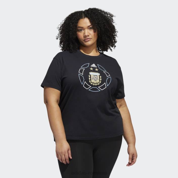 Adidas tricou supradimensionat cupa mondială argentina (mărime plus) negru femei negru 2JBN22790