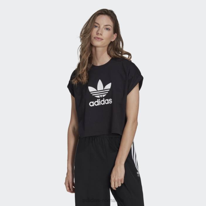 Adidas tricou trifoil scurt adicolor classics negru femei negru 2JBN22502